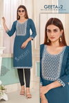 Geeta 2 Rayon Sequence Work Embroidery Kurtis Catalog